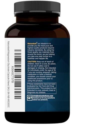 Pure Magnesium Glycinate for Sleep, 200mg with Valerian Root, 300 Capsules | 100% Chelated & Purified Mineral Supplement – Ultra High Absorption – Non-GMO, Gluten Free