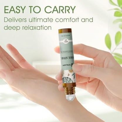 Essential Oils Roll On Set - Relax, Sleep, Breathe, Focus - Aromatherapy Oil with Roller Ball for Skin - Self Care Gift for Women