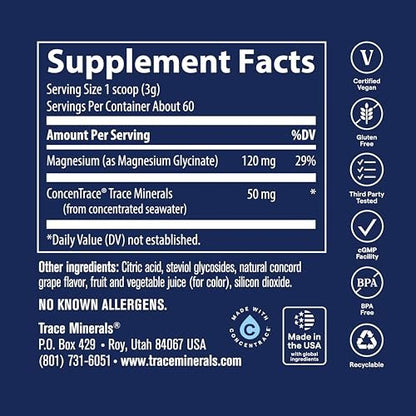 Grape Magnesium Glycinate Powder by Trace – Weight: 0.5 lb – Image 12