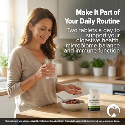 Lactobacillus Rhamnosus Probiotic 240 Tablets (4 Month Supply) – Researched Strain LRa05 – 3 Billion CFU – Digestive Health & Microbiome Support – GMP Certified