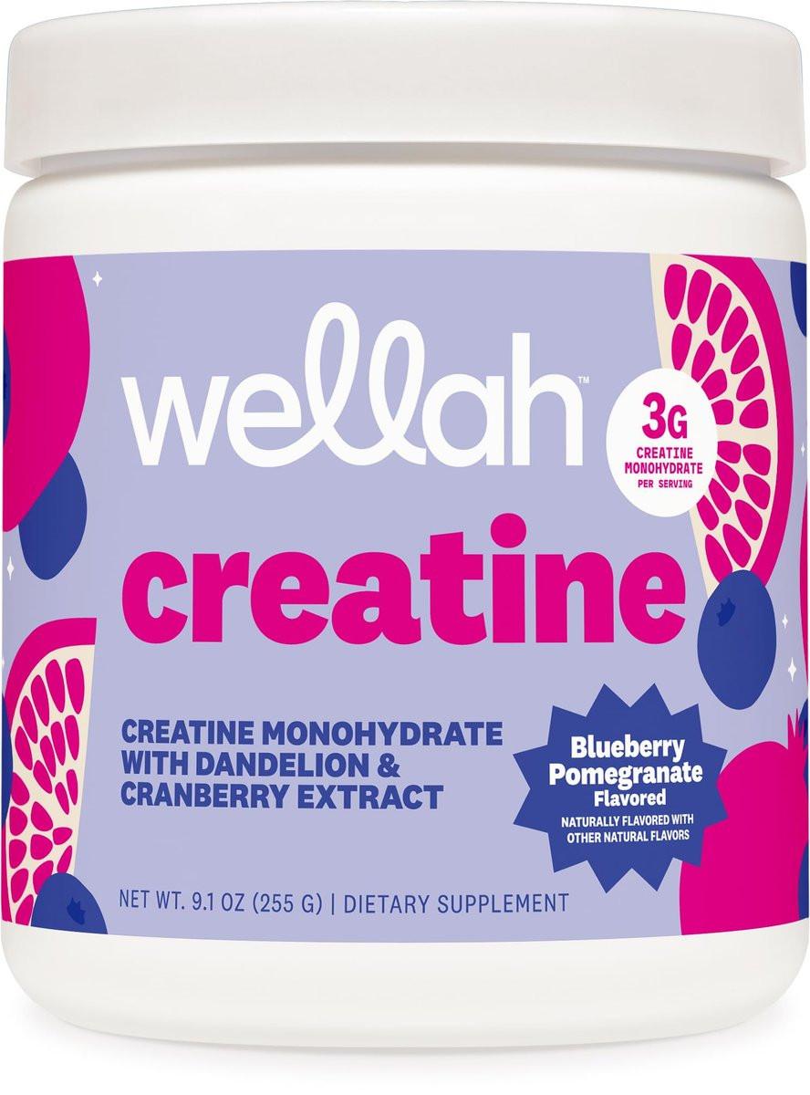Wellah Creatine for Women - Creatine Monohydrate with Dandelion & Cranberry Extract (50 Servings, Blueberry Pomegranate) - görsel 1