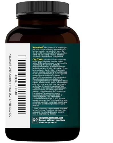 NatureBell DHEA 50mg for Men & Women, 300 Capsules | Micronized for Better Absorption | Plant-Based Source | Supports Energy, Metabolism & Healthy Aging | Non-GMO, Made in USA - görsel 2
