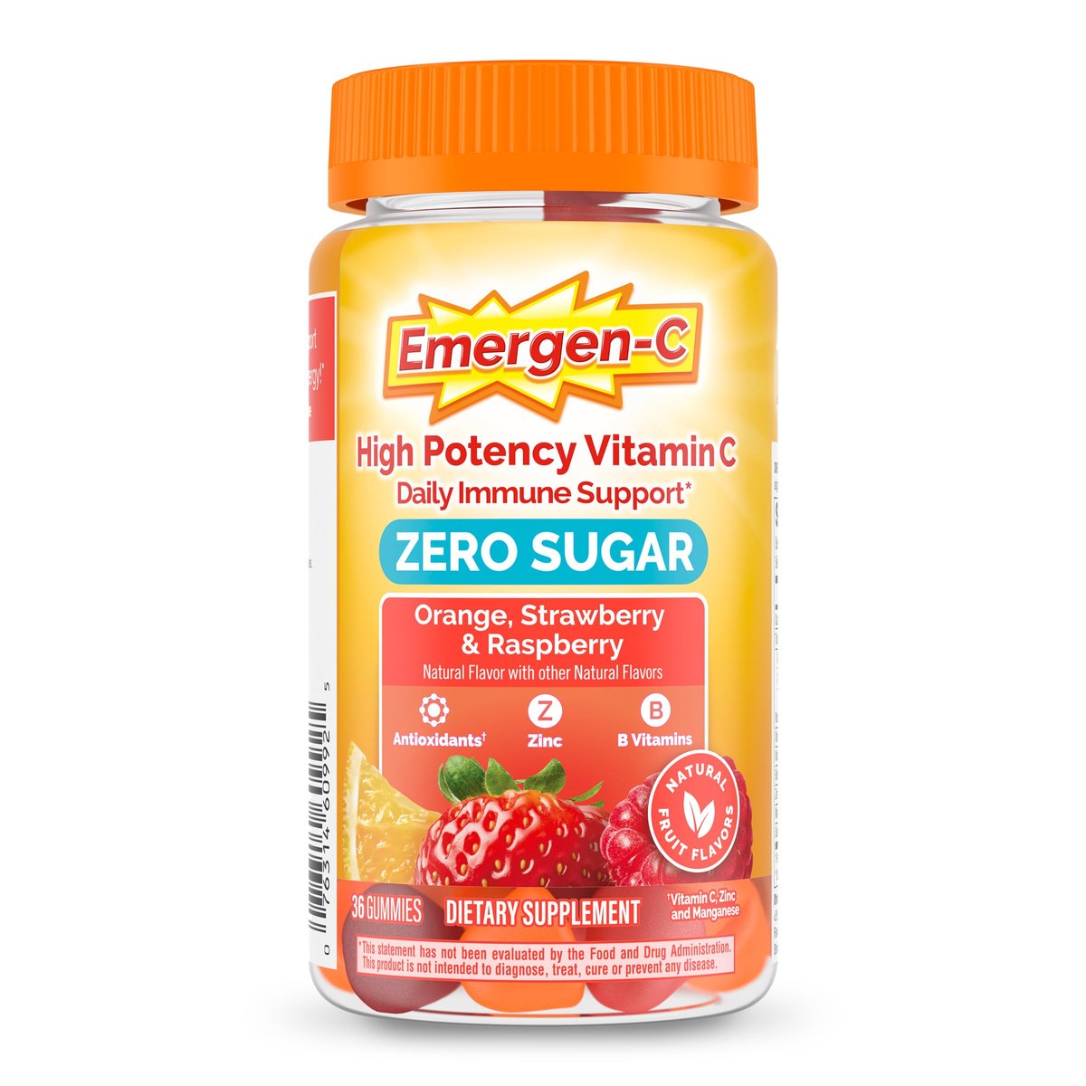 Emergen-C Zero Sugar Immune Support Adult Gummies - 36 Count - görsel 1