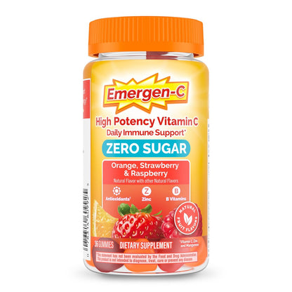 Emergen-C Zero Sugar Immune Support Adult Gummies - 36 Count