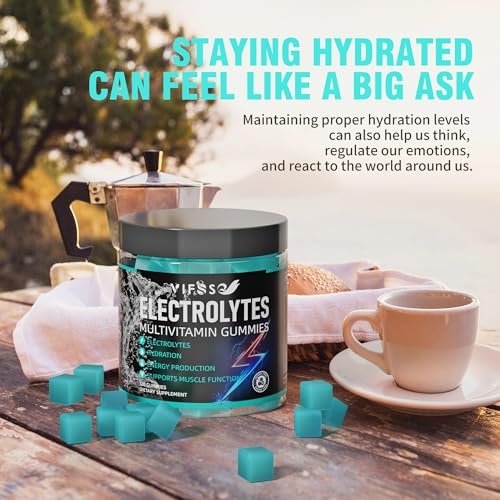 VIFSSG Electrolytes Gummies No Sugar, 120 Chewable Electrolyte Gummies with 6 Electrolytes for Runners and Endurance Sports, Refreshing Blue Raspberry, Hydration Electrolyte Chews, 1 Pack - görsel 4