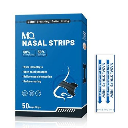 MQ 100ct Nasal Strips for Snoring Black Nose Strips for Breathing Extra Strength Snore Strips to Open Nasal Passages, Relieve Nasal Congestion