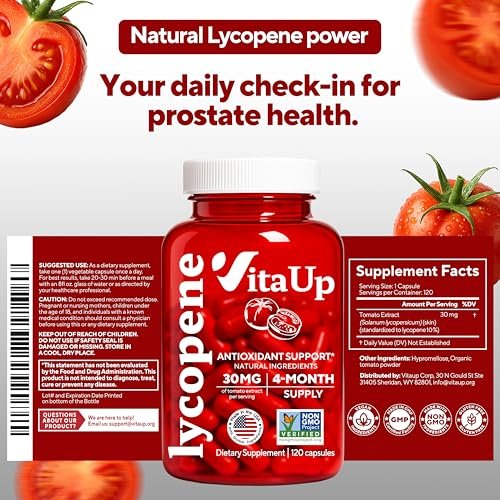 VitaUp Lycopene Supplements for Men – USA – Skin Protection: Lycopene contributes to skin health by defending – Image 15