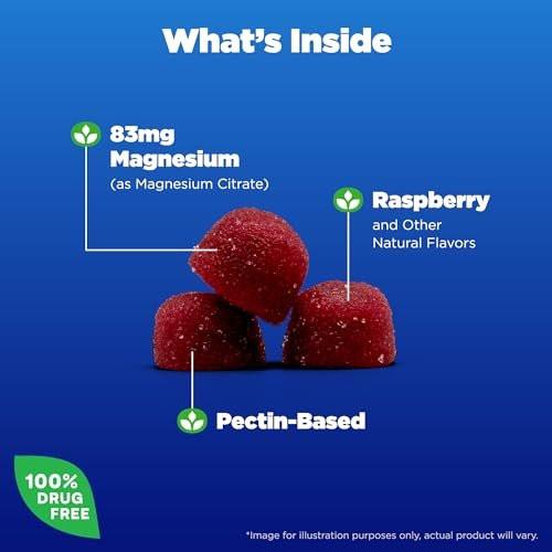 Natrol Kids Magnesium Citrate Gummies, Gently Calm and Relax Little Minds and Bodies, Plus Support Healthy Muscle Relaxation and Function, 30 Razzilicious Gummies, Up to a 30 Day Supply - görsel 4