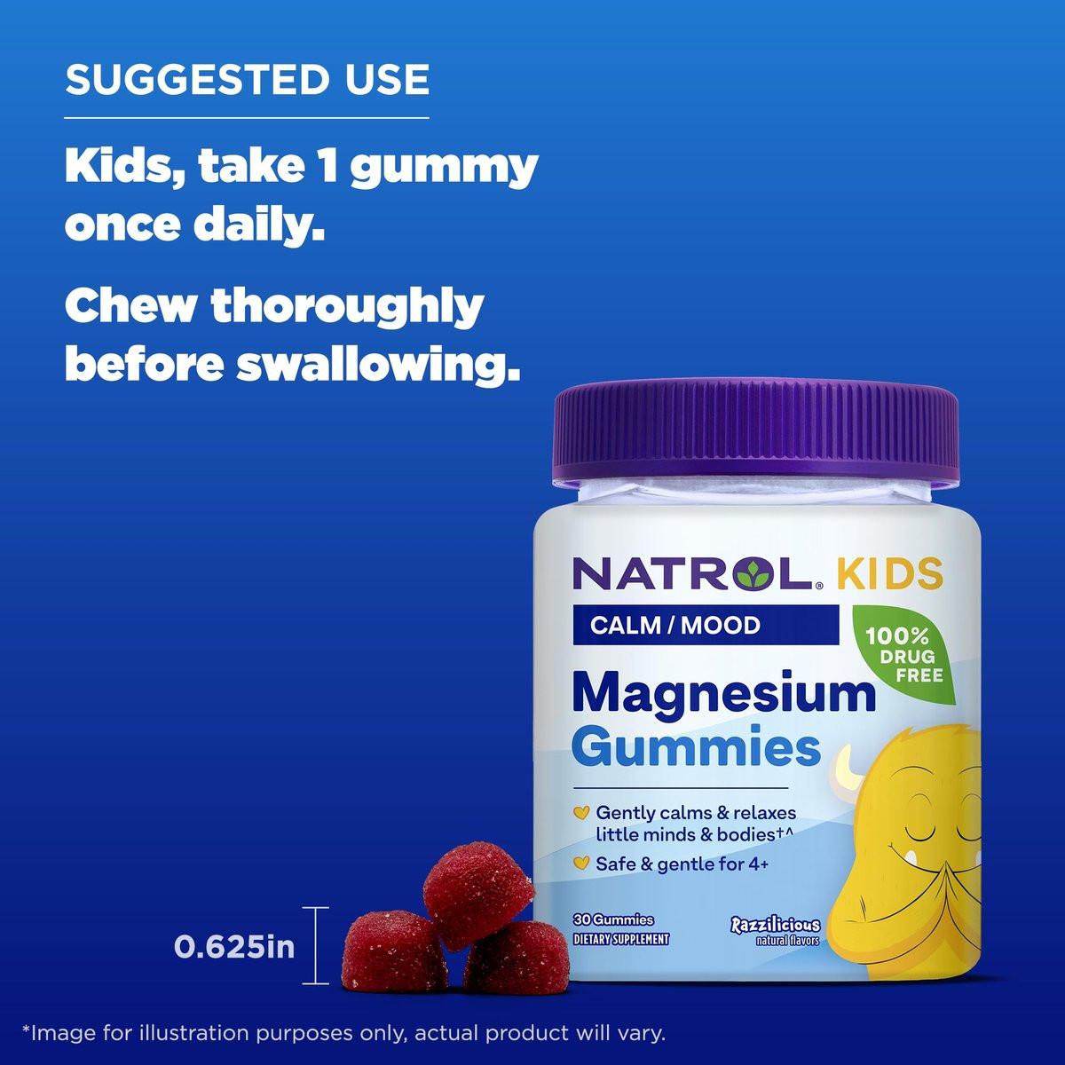 Natrol Kids Magnesium Citrate Gummies, Gently Calm and Relax Little Minds and Bodies, Plus Support Healthy Muscle Relaxation and Function, 30 Razzilicious Gummies, Up to a 30 Day Supply - görsel 11