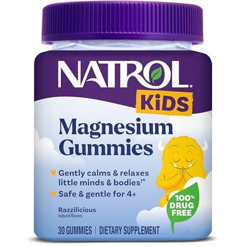 Natrol Kids Magnesium Citrate Gummies, Gently Calm and Relax Little Minds and Bodies, Plus Support Healthy Muscle Relaxation and Function, 30 Razzilicious Gummies, Up to a 30 Day Supply - görsel 2