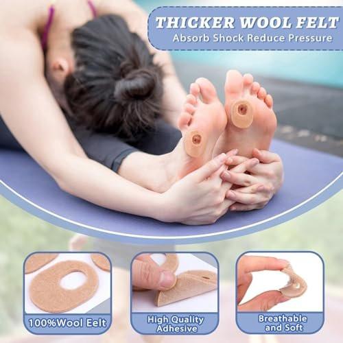 WILLBOND 48 Pack Callus Pads Soft 1/4" Thick Oval Shape Corn Pads 1/8" Felt Callus Cushions Adhesive Corn Protectors for Men Women Feet Toes Pain Relief (Nude, 1/4 Inch) - görsel 10
