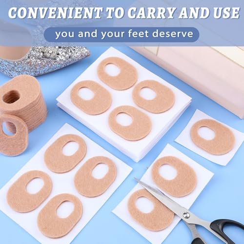 WILLBOND 48 Pack Callus Pads Soft 1/4" Thick Oval Shape Corn Pads 1/8" Felt Callus Cushions Adhesive Corn Protectors for Men Women Feet Toes Pain Relief (Nude, 1/8 Inch) - görsel 1