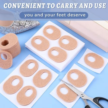 WILLBOND 48 Pack Callus Pads Soft 1/4" Thick Oval Shape Corn Pads 1/8" Felt Callus Cushions Adhesive Corn Protectors for Men Women Feet Toes Pain Relief (Nude, 1/8 Inch)