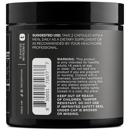 Toniiq Ashwagandha - Ultra High Potency 40:1 Extract with 25% Withanolides - Wild Harvested in India - Highly Concentrated & Third-Party Lab Tested - 60 Capsules