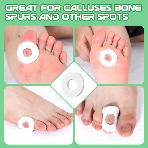 Nuanchu 36 Pcs Callus Cushions Corn Pads for Bottom of Foot Round Corn Cushions Pads for Feet Soft Adhesive Felt Callus on Ball and Side of Foot Pain Relief from Shoe - görsel 13