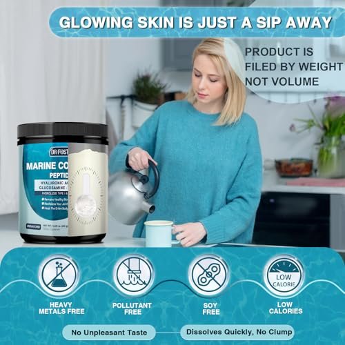 DRFOSTER Marine Collagen Peptides Powder for Joint Support, Hydrolyzed Type I & III Fish Collagen with MSM + GC, Hyaluronic Acid & Vitamin C for Skin, Hair & Nails, Wild-Caught Fish, 35 Servings - görsel 10