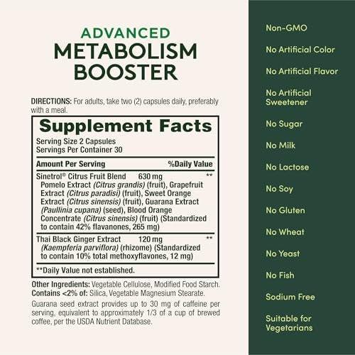 Nature's Bounty Advanced Metabolism Booster, – Number of Units: 60.0 Count – Image 6