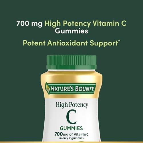Nature’s Bounty Vitamin C Gummies 700mg, High Potency Vitamin C Chewable Gummies for Adults, Immune Support Supplement, Dietary Supplement, Orange Flavor, 60 Ct - görsel 5