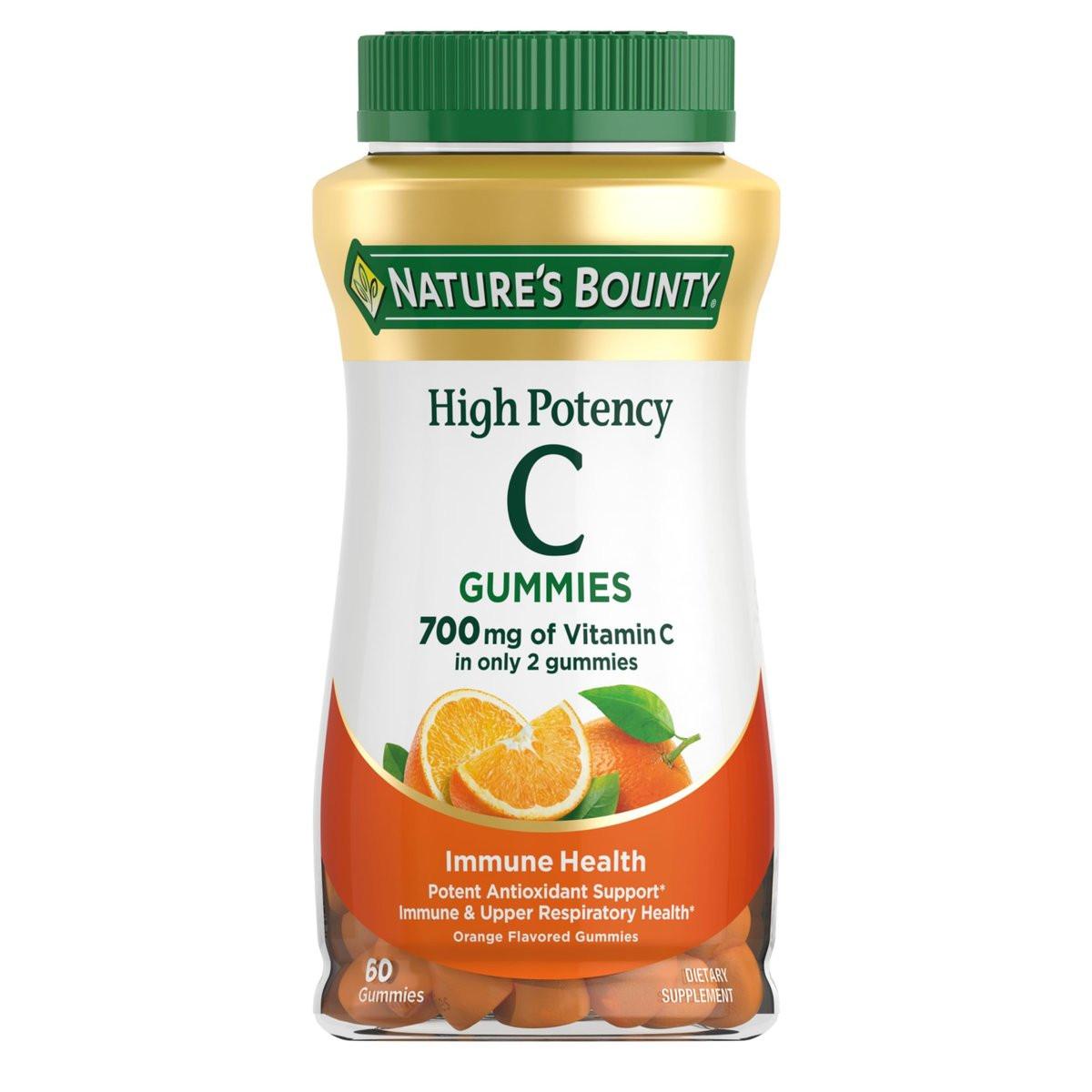 Nature’s Bounty Vitamin C Gummies 700mg, High Potency Vitamin C Chewable Gummies for Adults, Immune Support Supplement, Dietary Supplement, Orange Flavor, 60 Ct - görsel 2