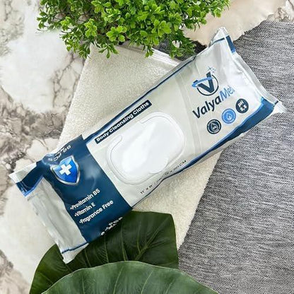 ValyaMed Body Wipes for Adults, XL for Full Body, Adult and Elderly, Alcohol-Free Incontinence, Paraben Free, Fragrance-Free, Vitamin E, Provitamin B5 - 11'' x 8'' (96 Count - Single Pack)
