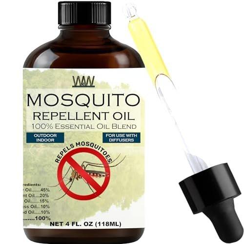 W4W Mosquito Oil - 100% Essential Oil Blend - 4 Oz - Mosquitoes, Gnats & Other Flying Insects - for use with Diffusers, Sprays, Lotions, & Soaps - 4 Ounce Dropper Bottle - görsel 8