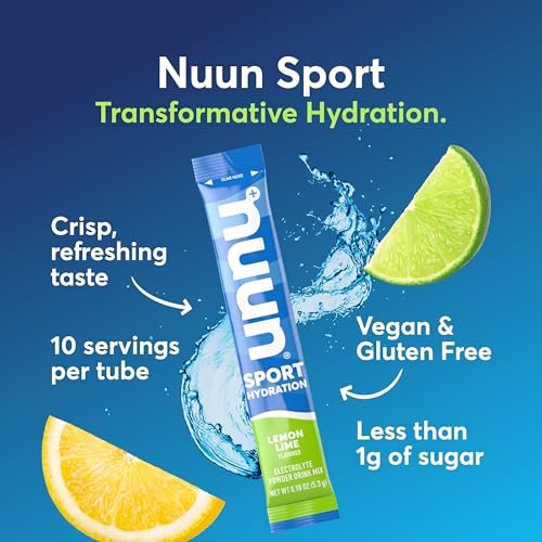 Nuun Sport Electrolyte Powder Packets with Magnesium, Calcium, Potassium, Chloride, and Sodium, Hydration Packets for On-the-Go, Lemon Lime Flavor, Gluten Free & Vegan, 16 Single Servings - görsel 4