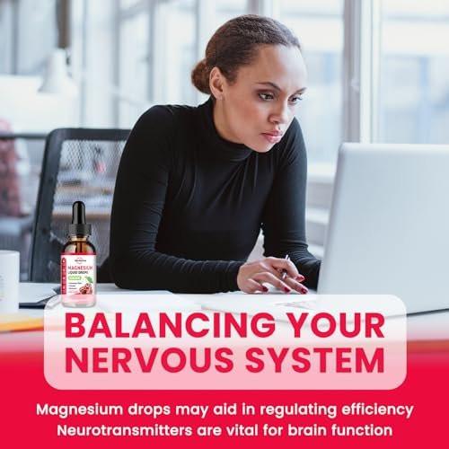Magnesium Glycinate Liquid Drops, 1000mg Magnesium Glycinate, Citrate & Taurate with Fiber, Beetroot, Vitamin B & C for Sleep, Calm, Muscle, Energy & Relaxation, 2 Fl Oz, Sugar-Free Cherry Flavor - görsel 8