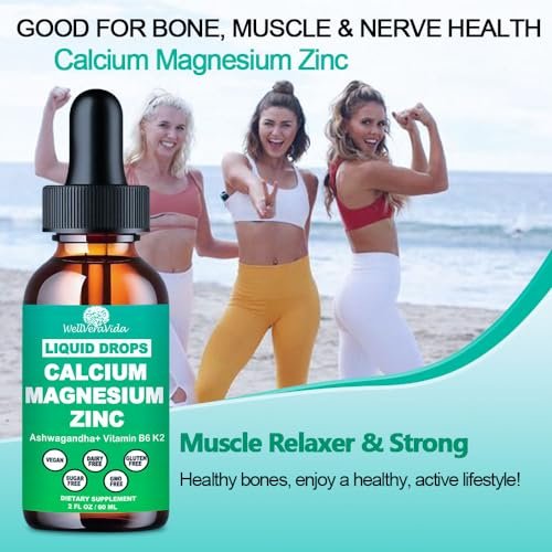 Calcium Magnesium Zinc Liquid Drops with Vitamin D3 K2, High Potency Calcium Magnesium Supplement w/Magnesium Complex, Zinc, Theanine丨Gluten Free丨 for Immune, Bone,Muscle, Mood & Sleep Support - görsel 8