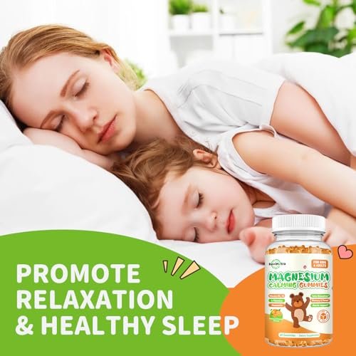 Magnesium Gummies for Kids - Magnesium Glycinate Gummies Supplement with L-Theanine, Vitamin B6, D3 for Adults & Kids, Calm Magnesium for Sleep, Relaxation, Brain, Bones, Sugar Free Orange 120ct - görsel 5