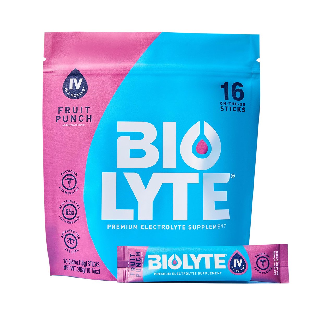BIOLYTE IV Electrolyte Powder Packets, IV – Low Sugar and Calorie: Unlike many sports drinks, BIOLYTE keeps sugar – Image 5