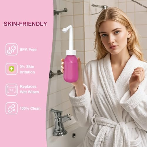 Peri Bottle for Postpartum Care, Perineal Bottle for New Mom Postpartum Essential, 10 Oz Upside Down Peri Bottle for Postpartum Recovery, Portable Bidet for Women - görsel 8