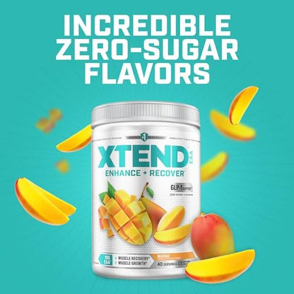 Xtend EAA + BCAA Powder for Muscle Recovery & Lean Muscle Growth, 9 Essential Amino Acids for Intra Workout or Post Workout Recovery, 10g EAAs Per 2 Servings, Blood Orange 40 Servings