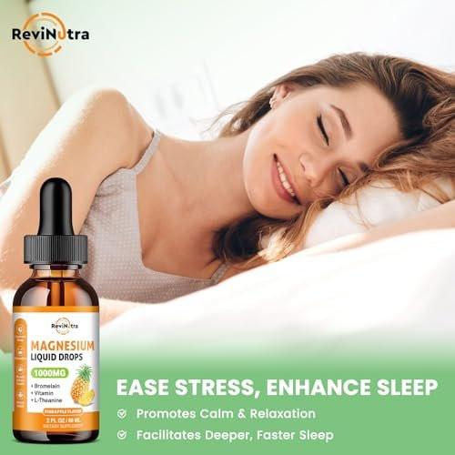 Magnesium Glycinate Liquid Drops, 1000mg of Liquid Magnesium Complex Supplement for Sleep, Nerve, Energy, Muscle, Bone, Calm & Digestion, High Absorption, 2 Fl Oz, Sugar-Free Pineapple Flavor - görsel 8