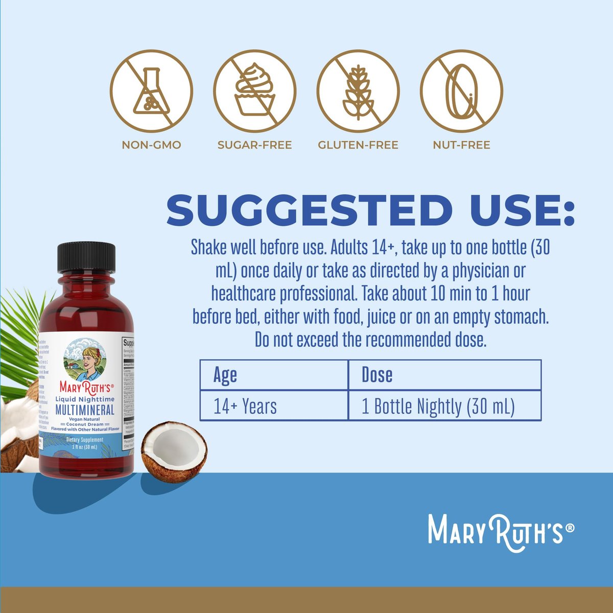 MaryRuth's Liquid Nighttime Multimineral – Liquid Format: Easy to swallow and quickly absorbed by the body, ideal – Image 5