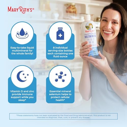 MaryRuth's Liquid Nighttime Multimineral – Dietary Features: Vegan, Sugar Free, Gluten Free, Non-GMO – Image 12