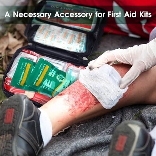 SuccorWare 8 Packs Sterile Compressed Gauze with Z-Folded - Wound Gauze for Bleed Stop, 4.5" x 4.1 Yards, 6-Ply - for First Aid Kit, Medical Trauma Kit, IFAK Supplies Refill - görsel 11