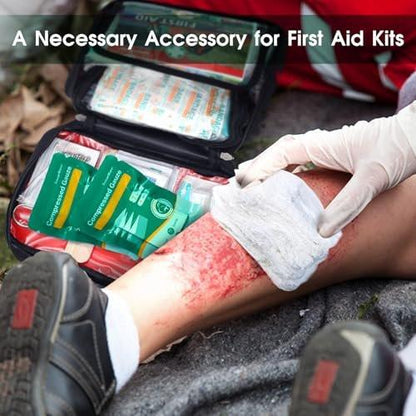 SuccorWare 8 Packs Sterile Compressed Gauze with Z-Folded - Wound Gauze for Bleed Stop, 4.5" x 4.1 Yards, 6-Ply - for First Aid Kit, Medical Trauma Kit, IFAK Supplies Refill