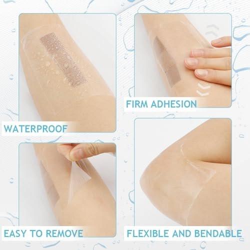 Tattoo Aftercare Waterproof Bandages for Swimming Second Skin Tattoo Cover Up Patch, 50Pcs 3.9×3.9Inch Waterproof Bandages Post Surgical, Wound Seal, Transparent Film Dressing, Clear Band Aids - görsel 11