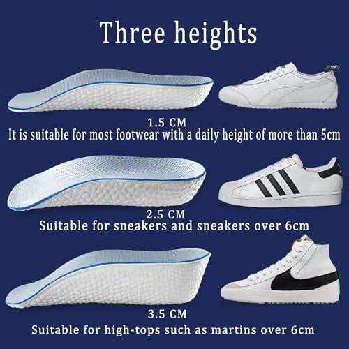 Lcyiweu Orthopedic High-Elastic Insoles - Arch Support, Height-Increasing Insoles, Relief for Plantar Fasciitis and Flat Feet (2 Pairs) (Black, 3.5cm) - görsel 7