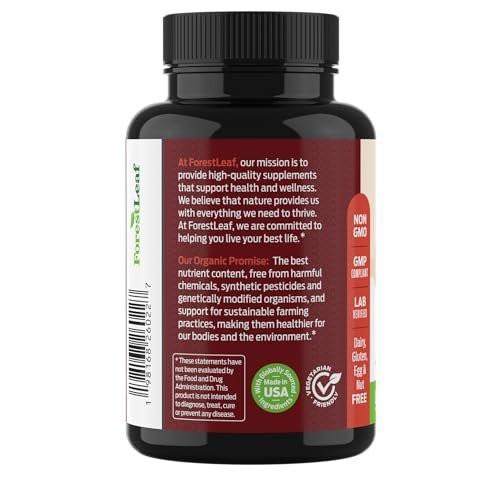 ForestLeaf Organic Irish Sea Moss Capsules | 2100mg Raw Seamoss Pills Advanced Supplement Superfood + Burdock, Bladderwrack for Digestive, Respiratory, Immune Health | 90 Vegan Organic Sea Moss Caps - görsel 4