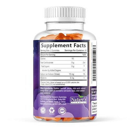 Sleep Gummies for Adults - Sugar Free Melatonin 6 MG Per Serving Gummy Supplement - Natural Zero Sugar Sleeping Gummy for Adults & Kids, Orange Flavored, Extra Strength Sleep Support - 120 Gummies