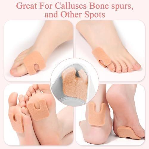 Jollidecor Callus Cushions U Shaped Felt Callus Pads Self Adhesive Foot Pads, 72Pcs Keep Calluses from Rubbing on Shoes Adhesive Pads for Men and Women, Brown - görsel 7