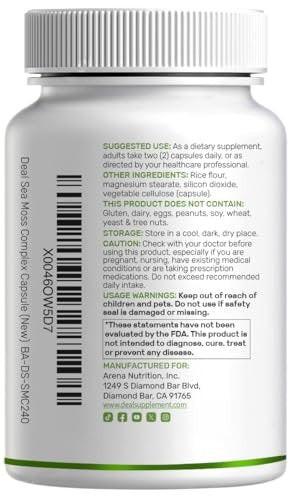 DEAL SUPPLEMENT Irish Sea Moss 240 Veggie Capsules – 14 Superfood Complex with Black Seed Oil, Ashwagandha, & Ginger - görsel 14