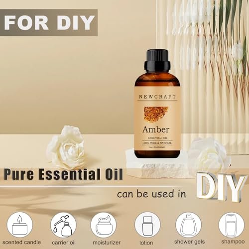 Amber Essential Oils, 100% Pure and Natural Essential Oil for Aromatherapy Diffuser - Amber/1 Fl Oz - görsel 2
