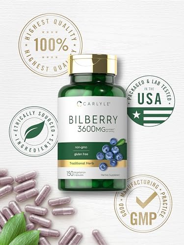 Carlyle Bilberry Extract Capsules | 150 Count | Vegetarian, Non-GMO, Gluten Free Fruit Supplement