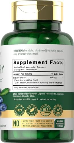 Carlyle Bilberry Extract Capsules | 150 Count | Vegetarian, Non-GMO, Gluten Free Fruit Supplement