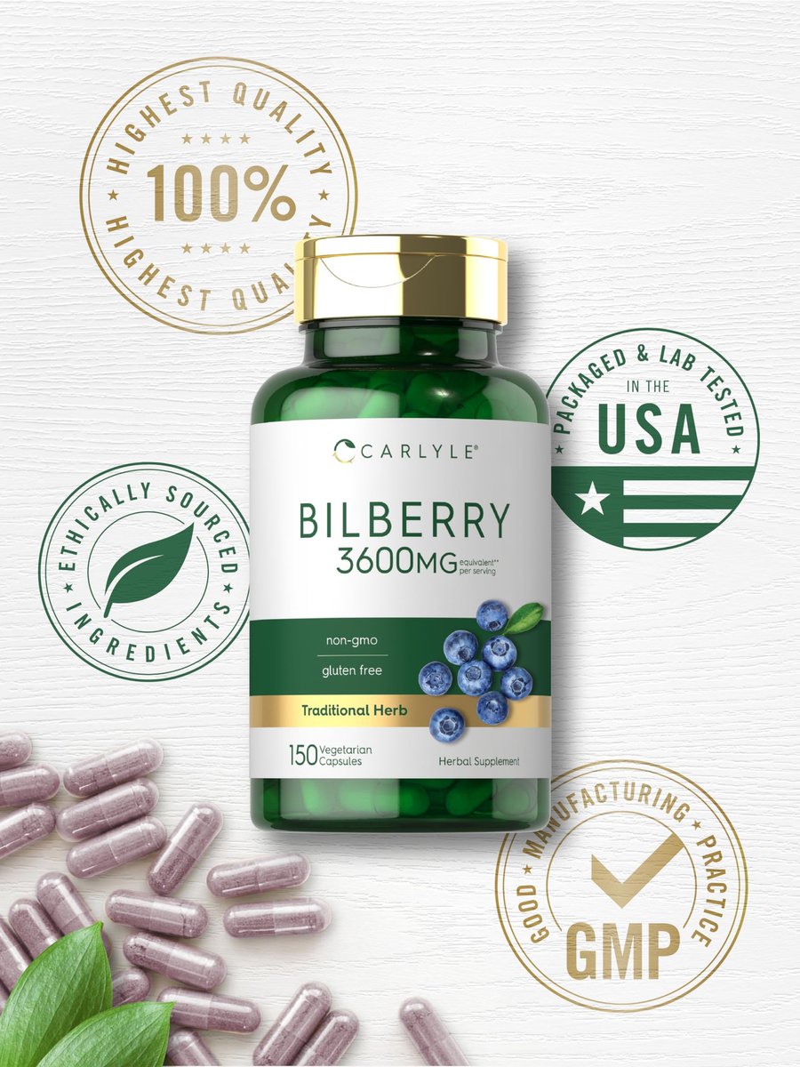 Carlyle Bilberry Extract Capsules | 150 Count | Vegetarian, Non-GMO, Gluten Free Fruit Supplement - görsel 11