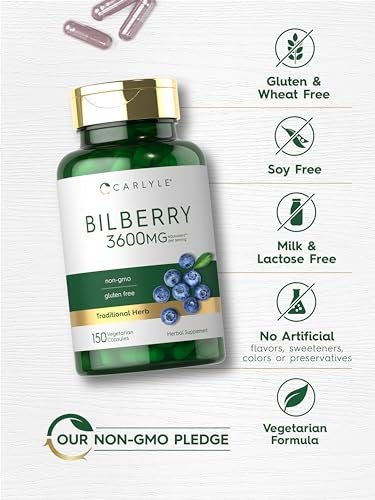 Carlyle Bilberry Extract Capsules | 150 Count | Vegetarian, Non-GMO, Gluten Free Fruit Supplement - görsel 10