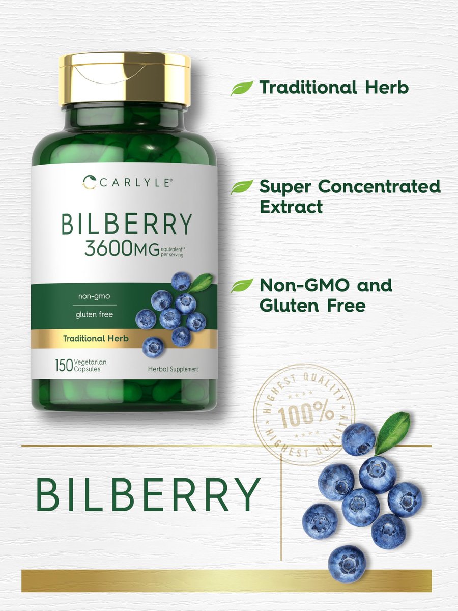 Carlyle Bilberry Extract Capsules | 150 Count | Vegetarian, Non-GMO, Gluten Free Fruit Supplement - görsel 7