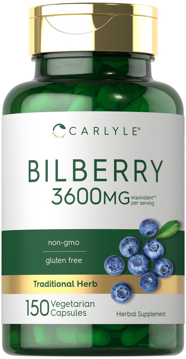 Carlyle Bilberry Extract Capsules | 150 Count | Vegetarian, Non-GMO, Gluten Free Fruit Supplement - görsel 1